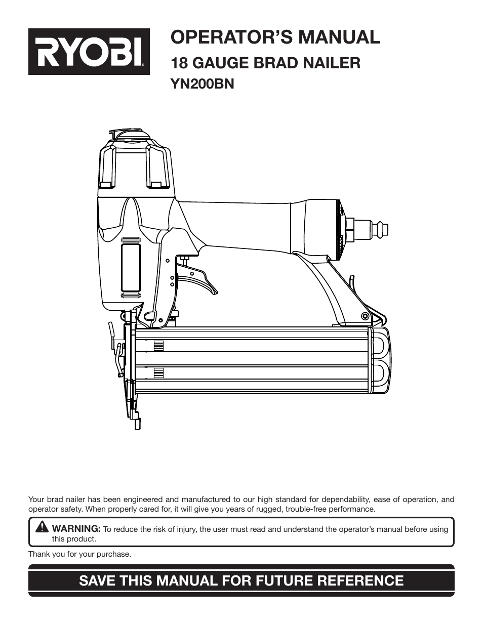 Ryobi YN200BN User Manual | 20 pages