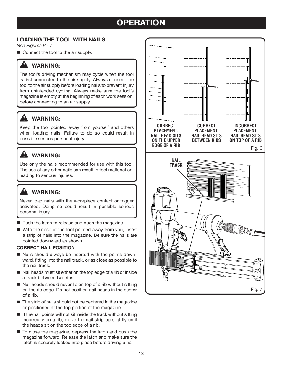 Operation | Ryobi YN200BN User Manual | Page 13 / 20