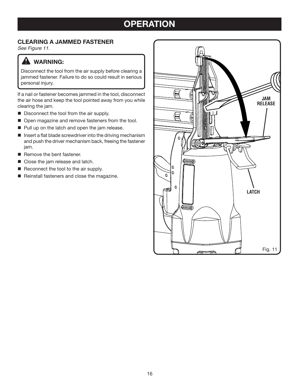 Operation | Ryobi YN200BN User Manual | Page 16 / 20