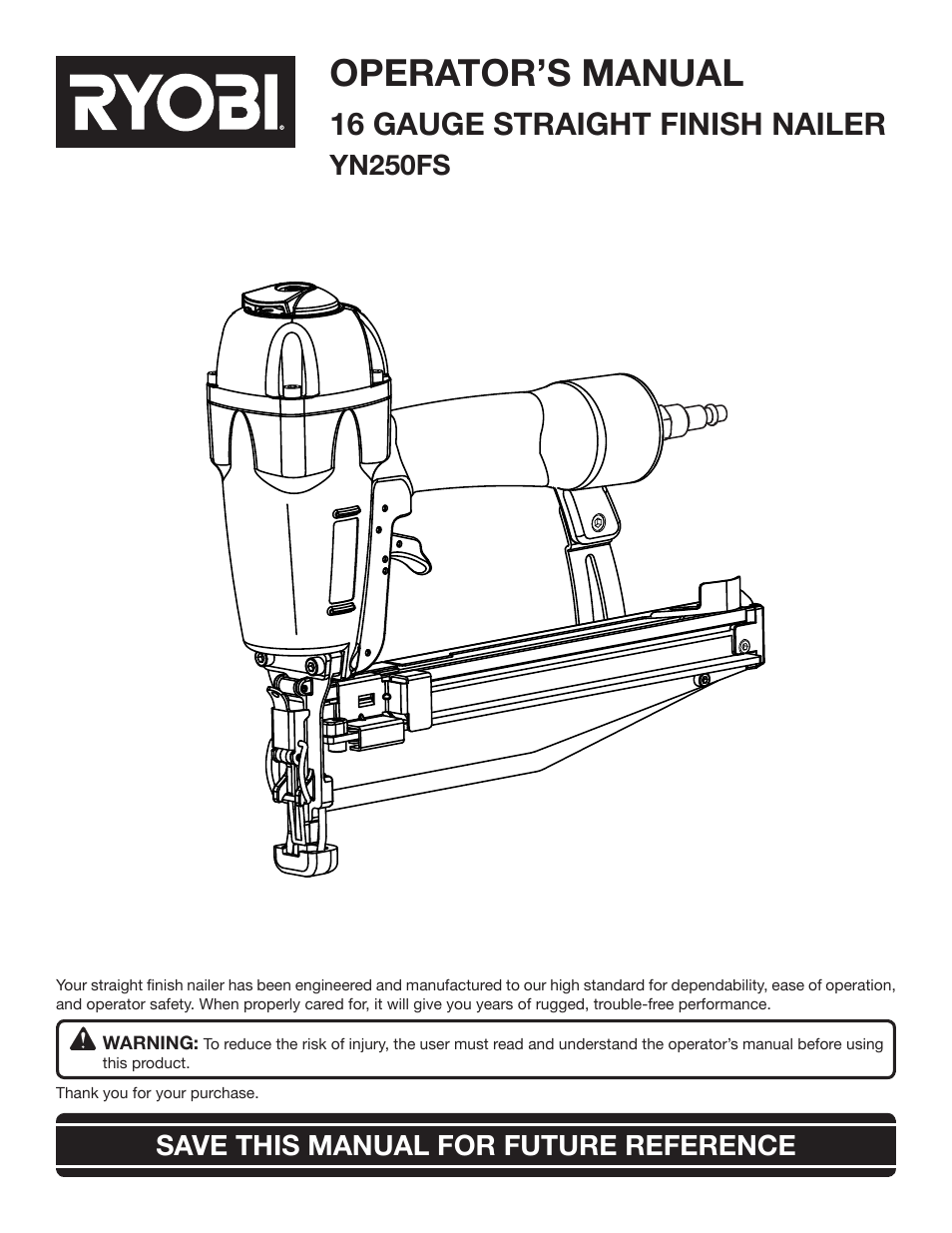 Ryobi YN250FS User Manual | 20 pages