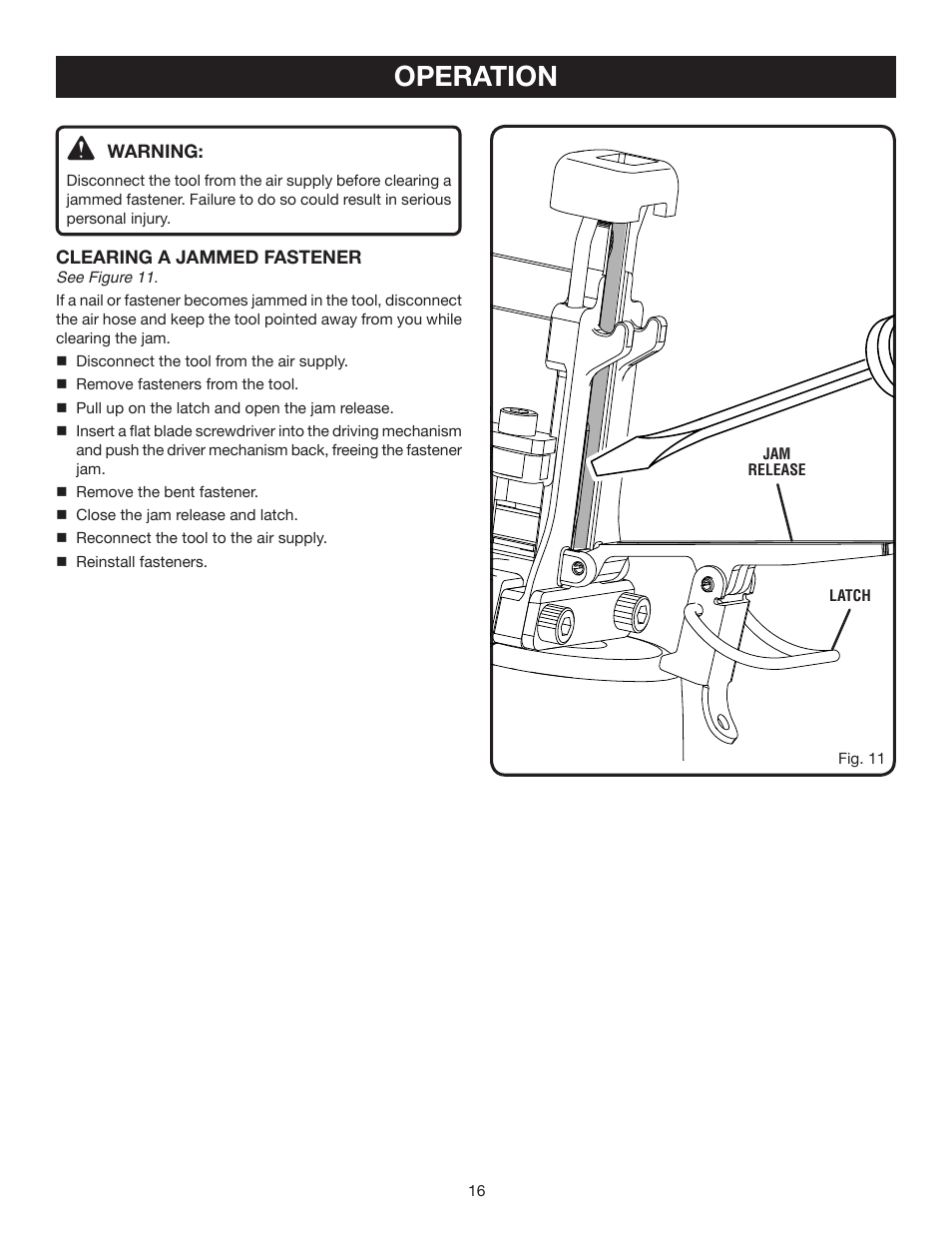 Operation | Ryobi YN250FS User Manual | Page 16 / 20