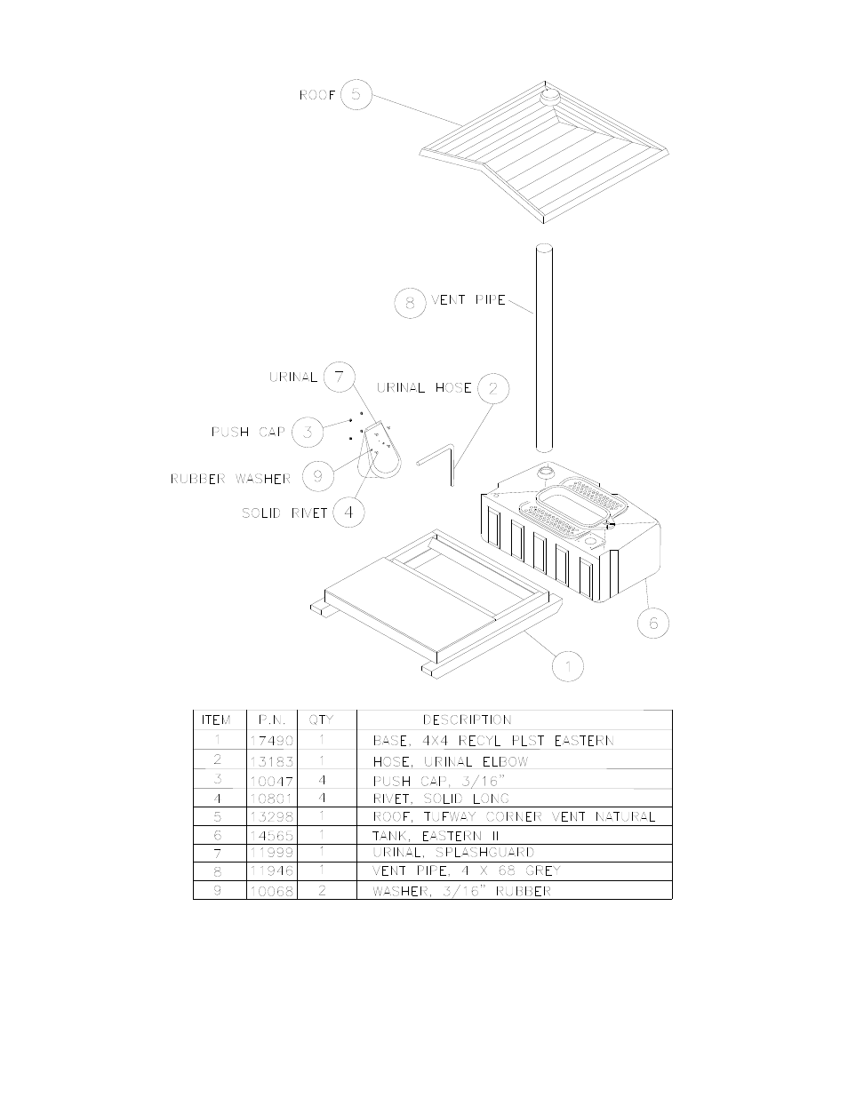 Splashguard urinal option | Satellite Tufway User Manual | Page 15 / 17