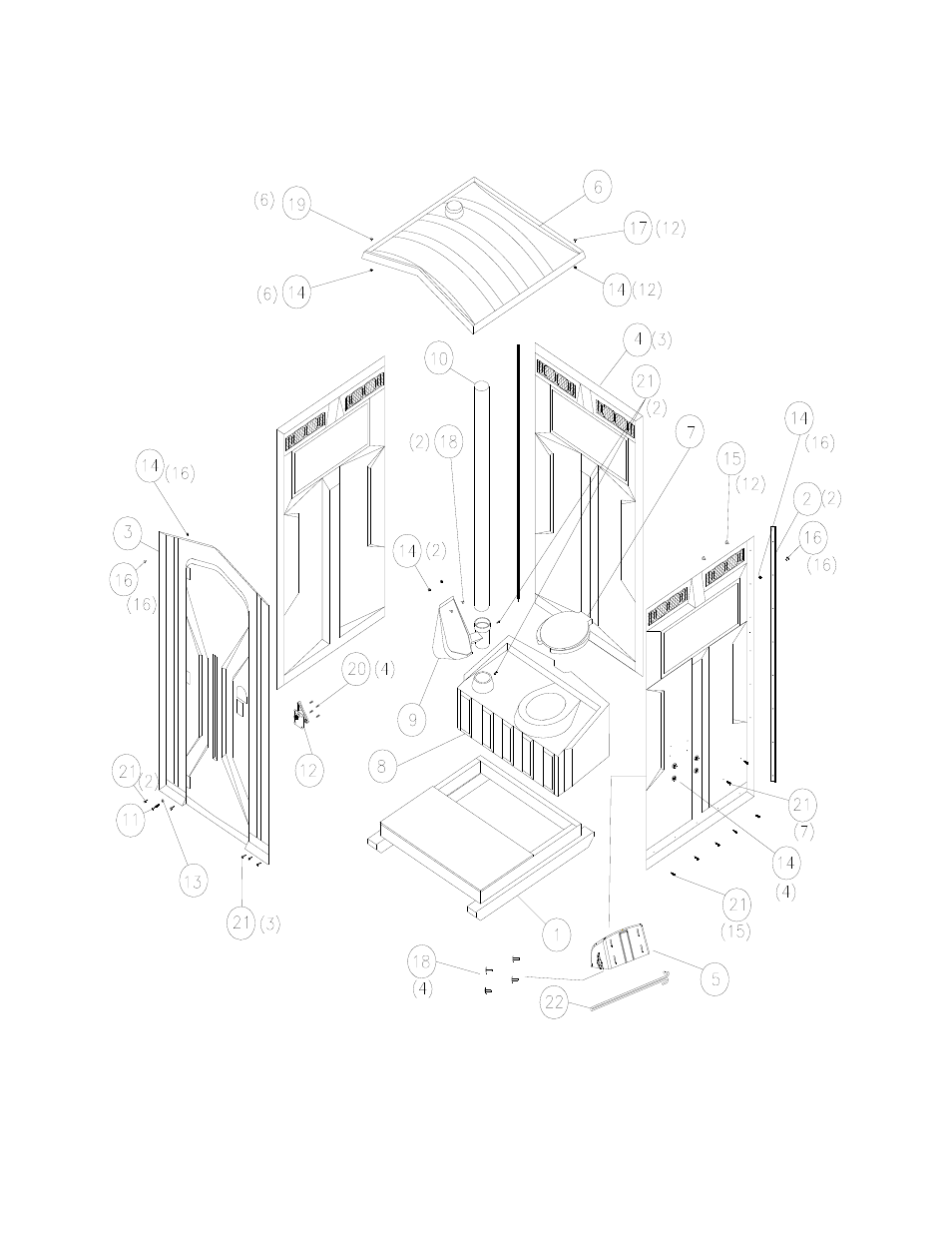 Exploded unit assembly drawing | Satellite Tufway User Manual | Page 3 / 17