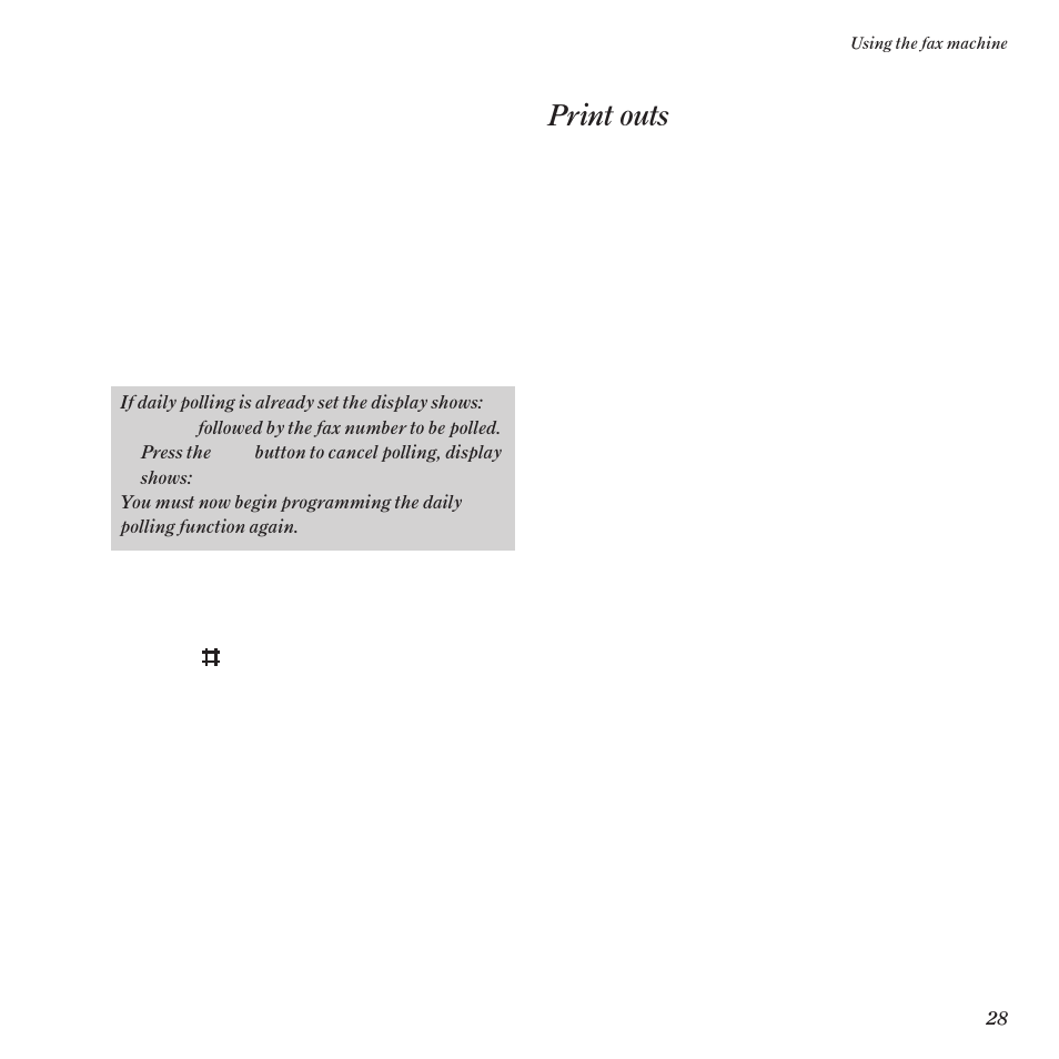 Print outs | BT DF60 User Manual | Page 31 / 42