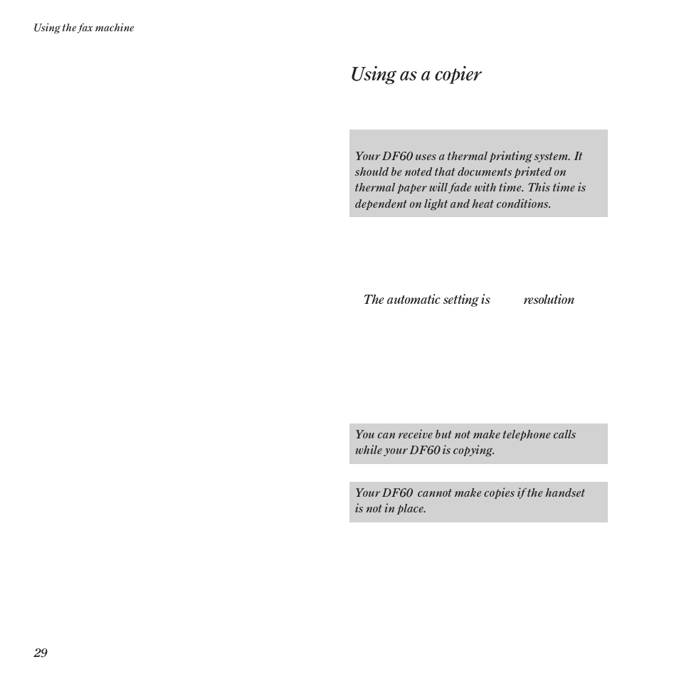 Using as a copier | BT DF60 User Manual | Page 32 / 42
