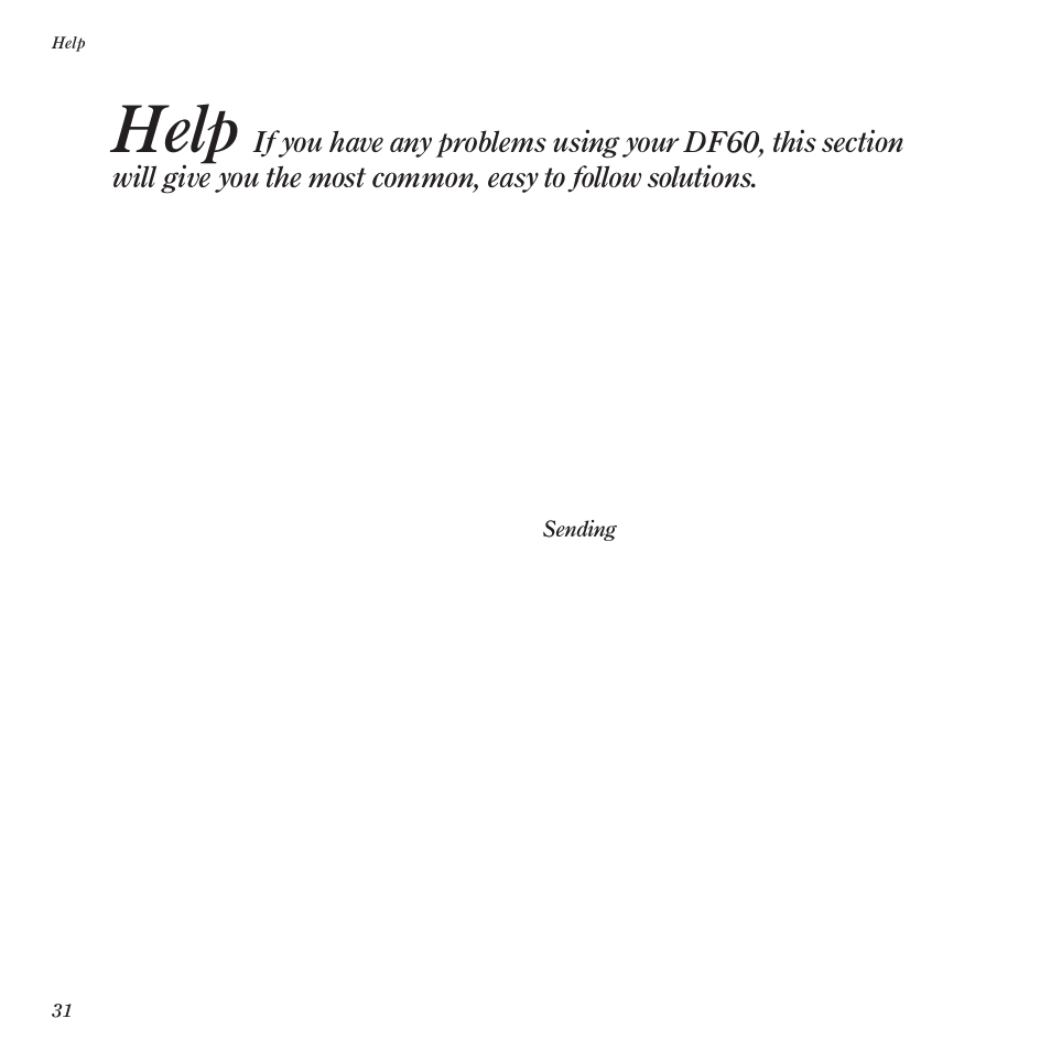 Help | BT DF60 User Manual | Page 34 / 42
