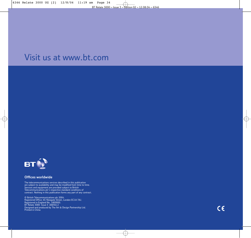 BT RELATE 3000 User Manual | Page 34 / 34