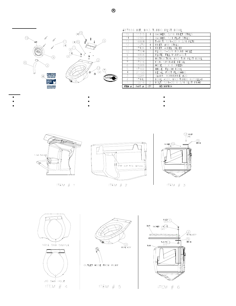 Satellite MX3 Turbo Plst Bowl User Manual | 3 pages