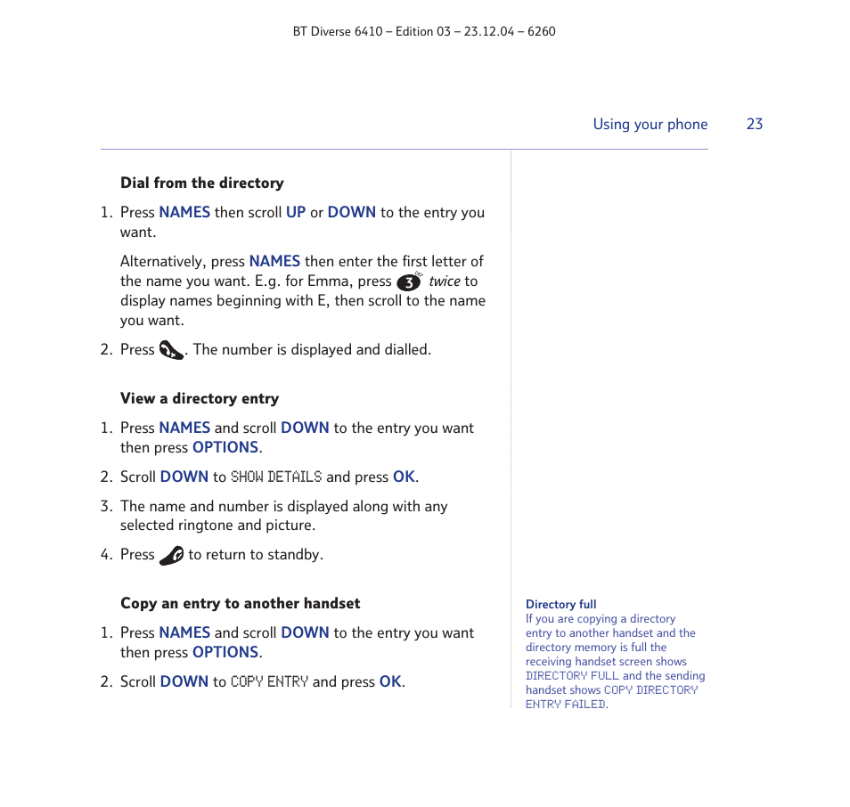 BT DIVERSE 6410 User Manual | Page 23 / 82