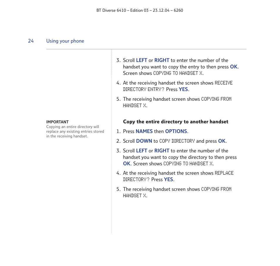 BT DIVERSE 6410 User Manual | Page 24 / 82