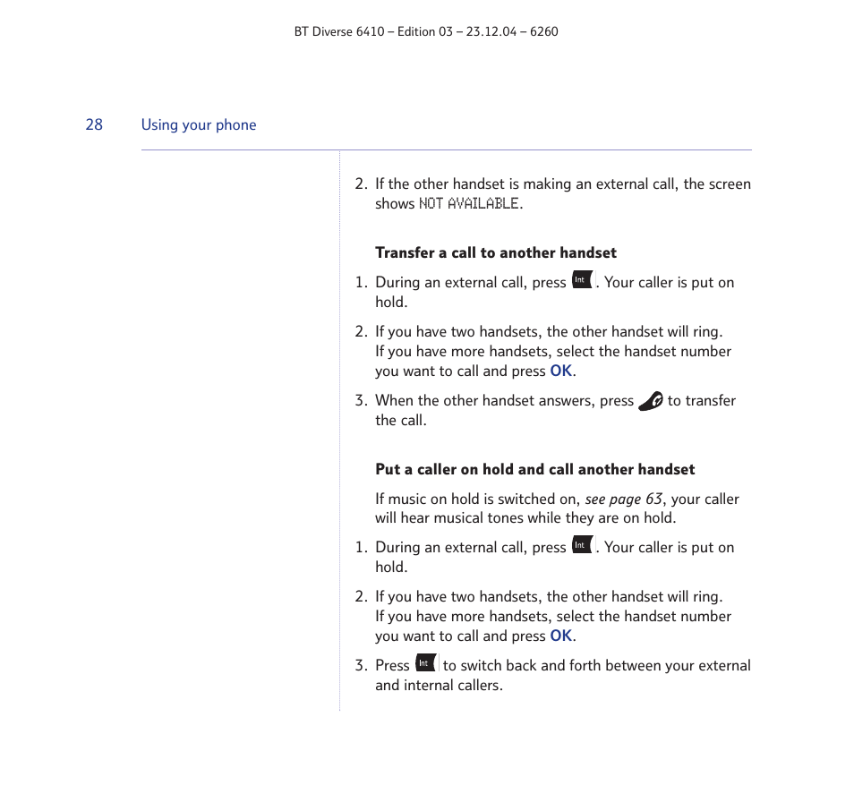 BT DIVERSE 6410 User Manual | Page 28 / 82
