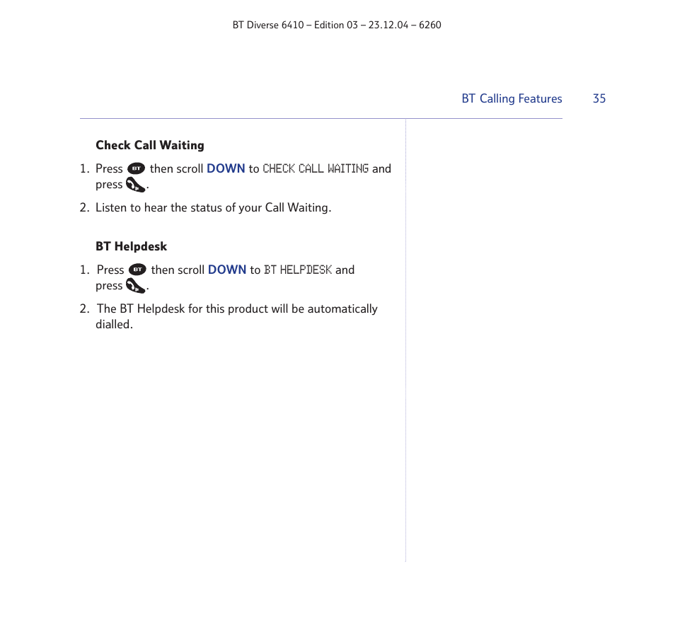 BT DIVERSE 6410 User Manual | Page 35 / 82