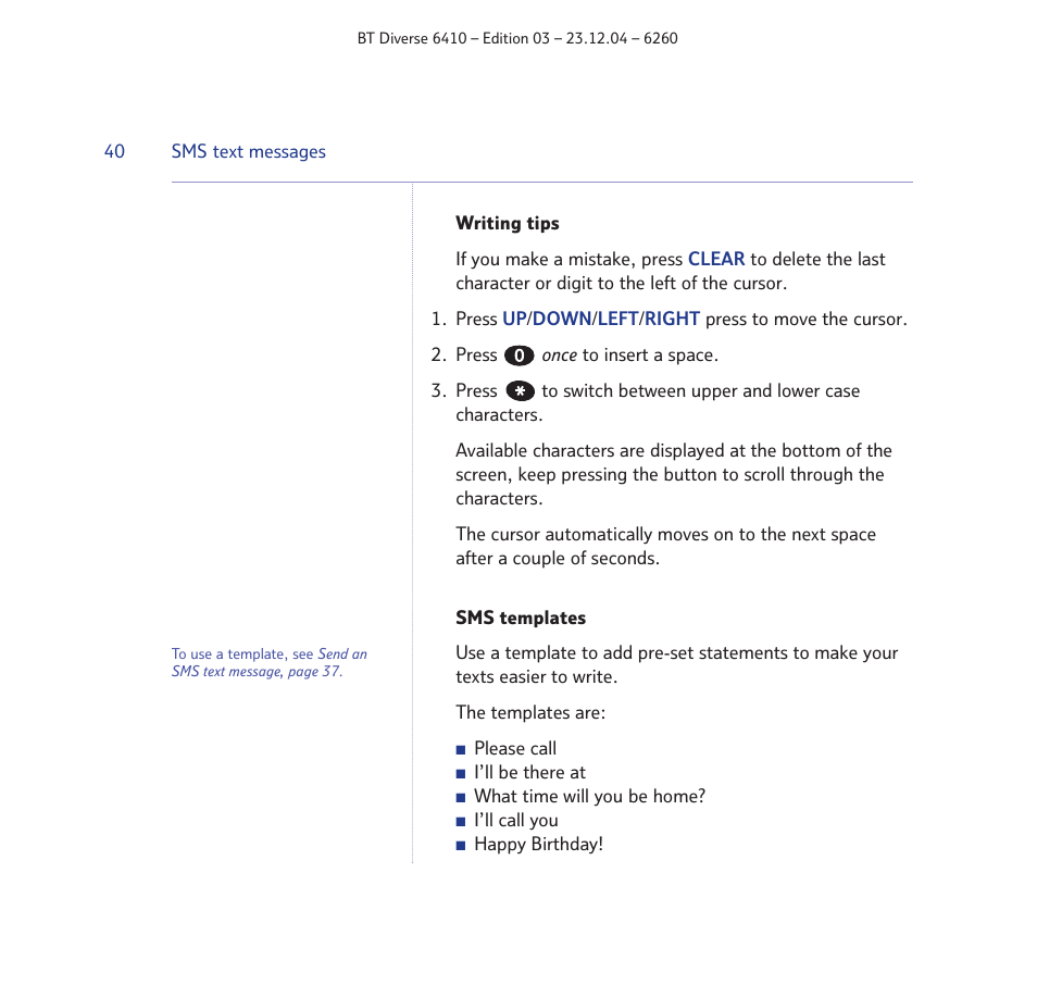 BT DIVERSE 6410 User Manual | Page 40 / 82