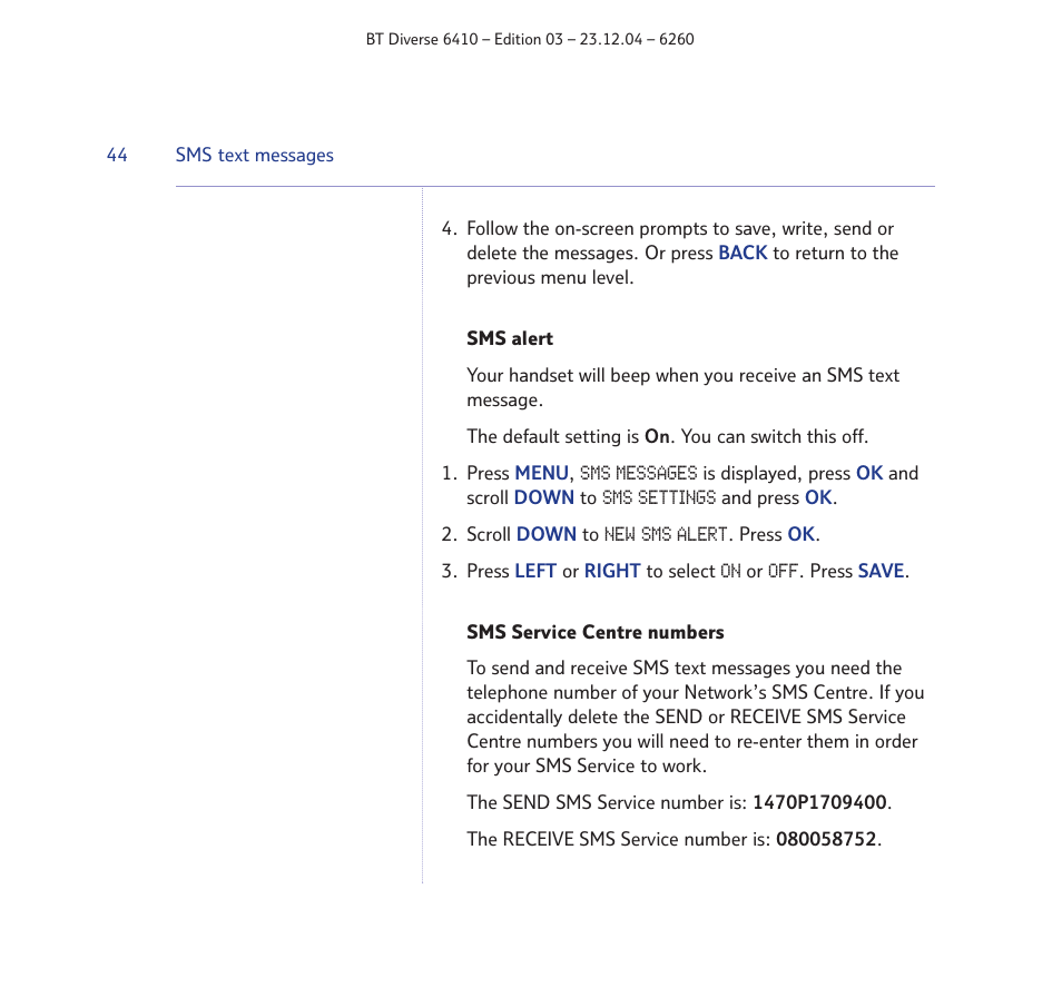 BT DIVERSE 6410 User Manual | Page 44 / 82