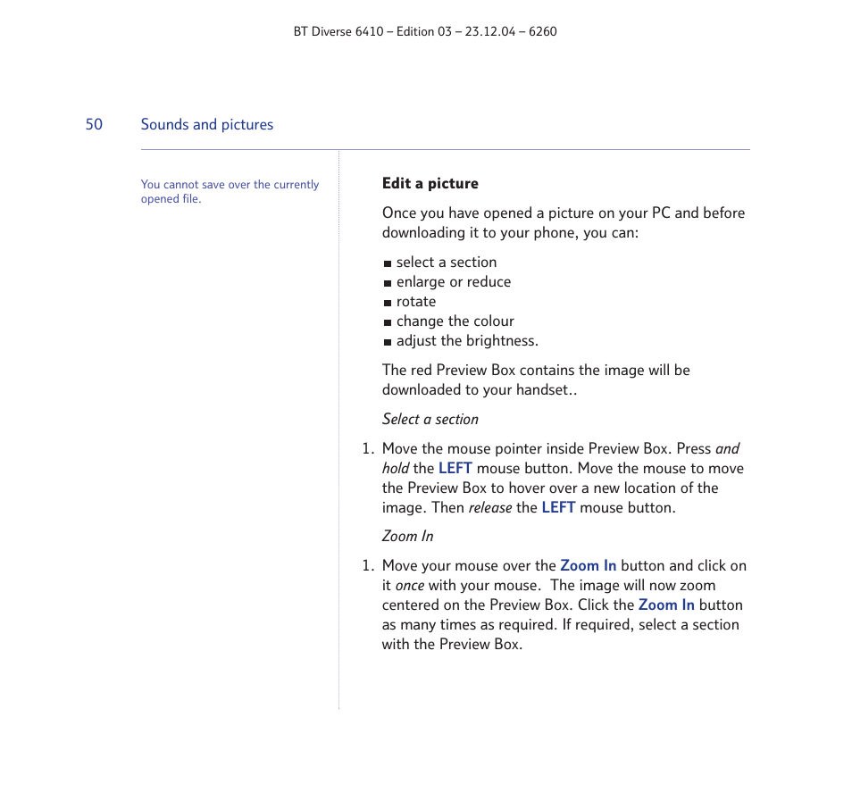 BT DIVERSE 6410 User Manual | Page 50 / 82