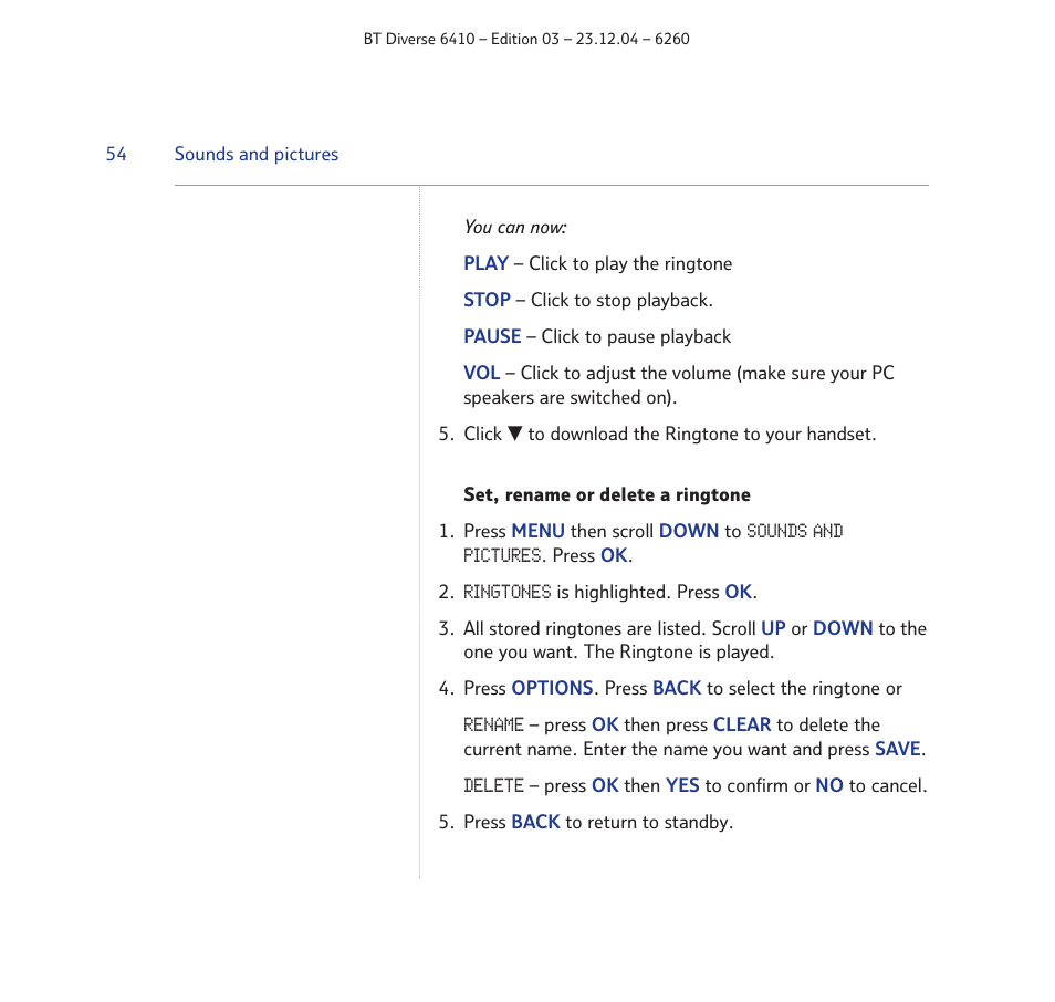BT DIVERSE 6410 User Manual | Page 54 / 82