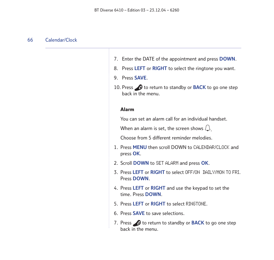 BT DIVERSE 6410 User Manual | Page 66 / 82