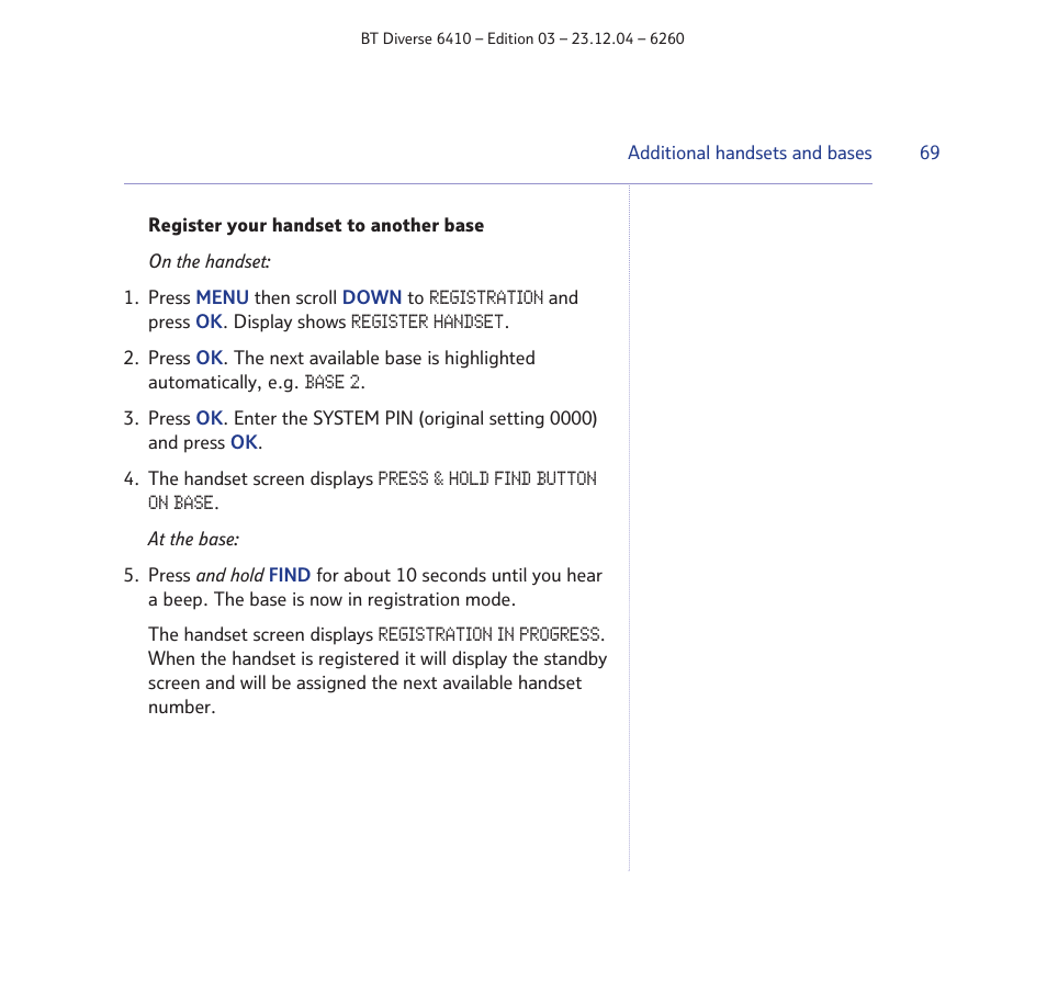 BT DIVERSE 6410 User Manual | Page 69 / 82