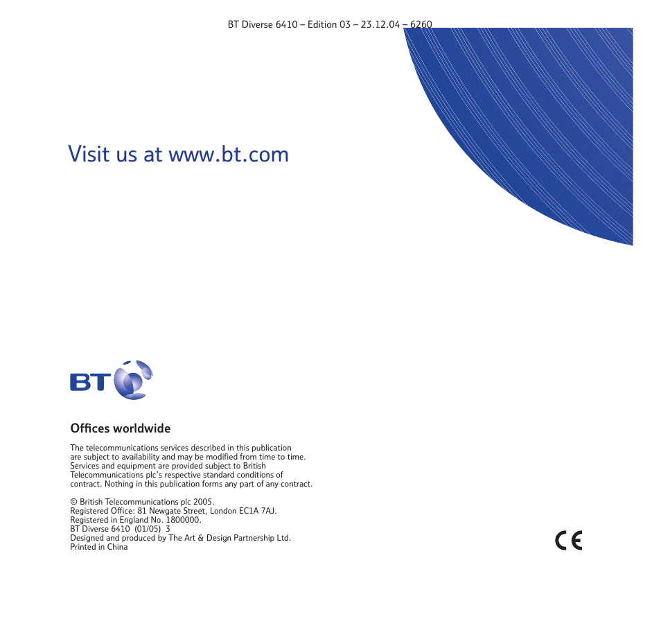 BT DIVERSE 6410 User Manual | Page 82 / 82