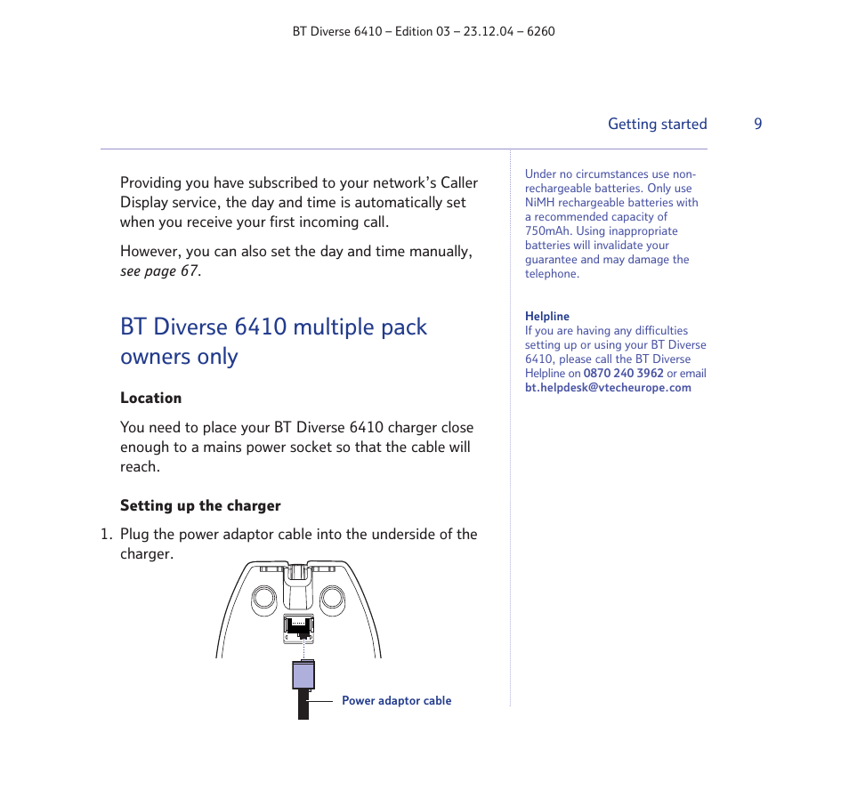 Bt diverse 6410 multiple pack owners only | BT DIVERSE 6410 User Manual | Page 9 / 82