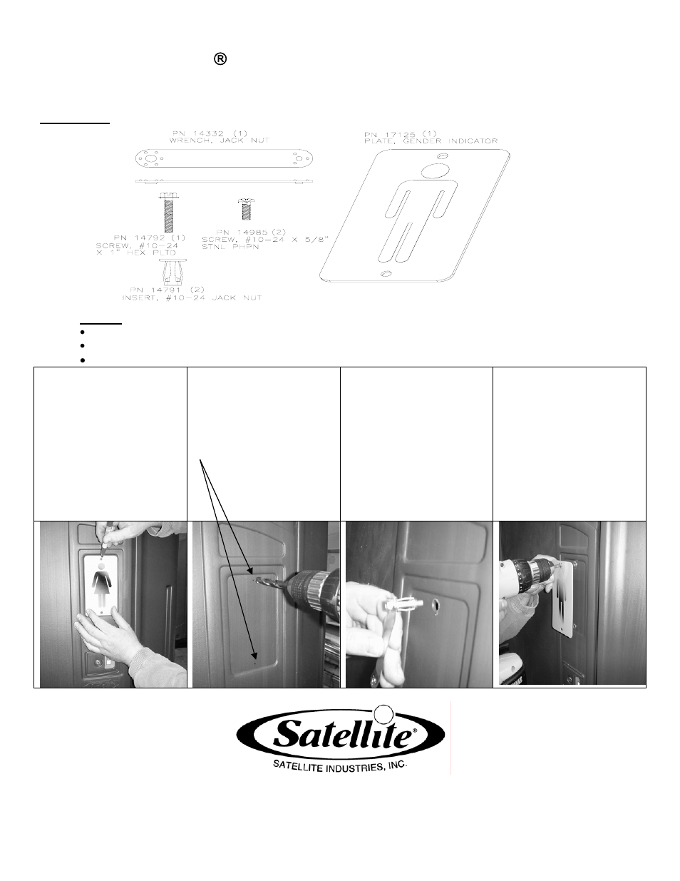 Satellite Gender Indicator User Manual | 1 page