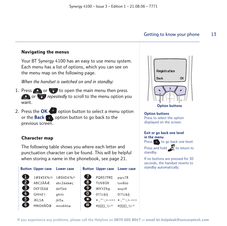 13 getting to know your phone | BT 4100 User Manual | Page 13 / 84