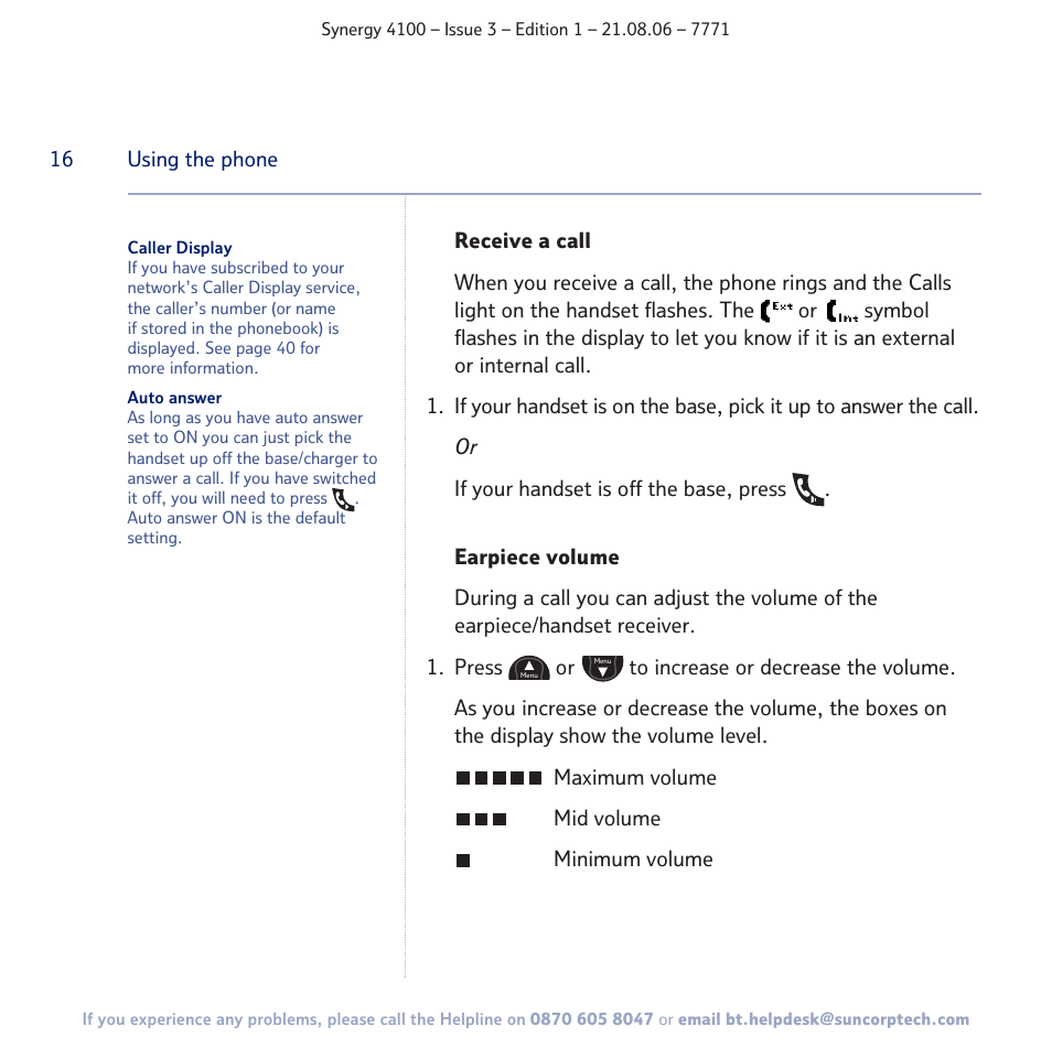 BT 4100 User Manual | Page 16 / 84