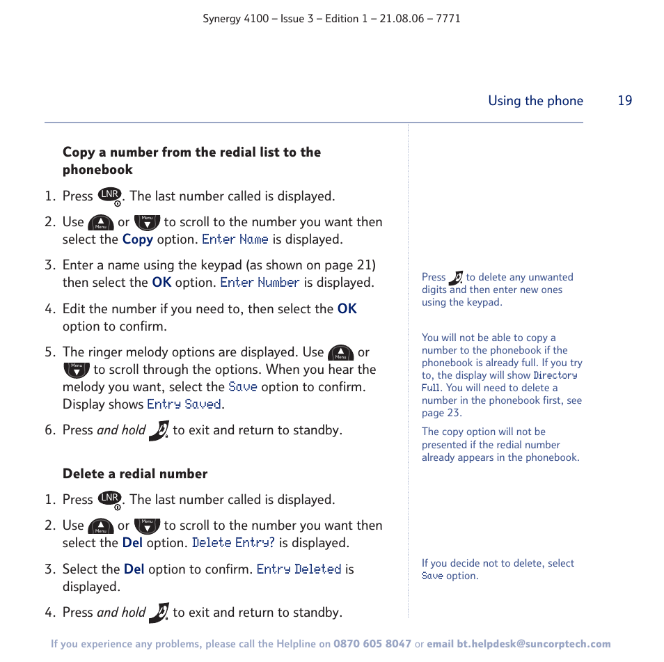 BT 4100 User Manual | Page 19 / 84