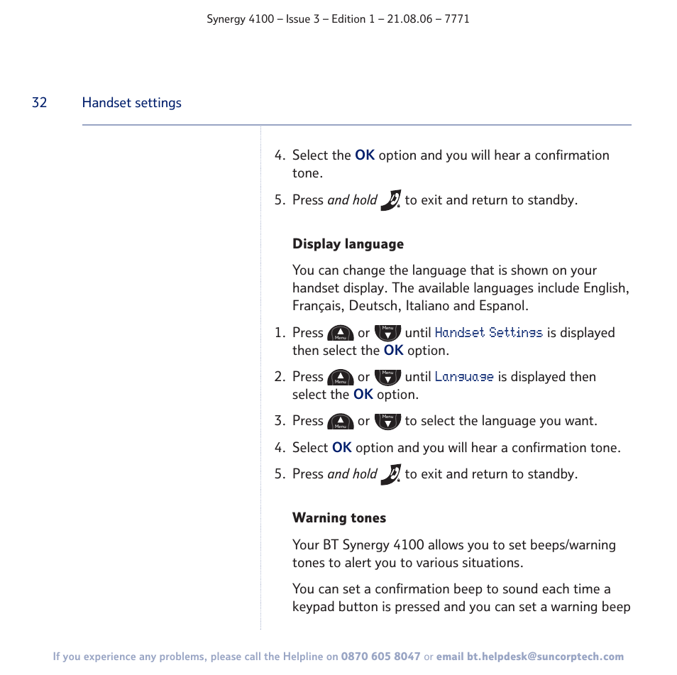 BT 4100 User Manual | Page 32 / 84