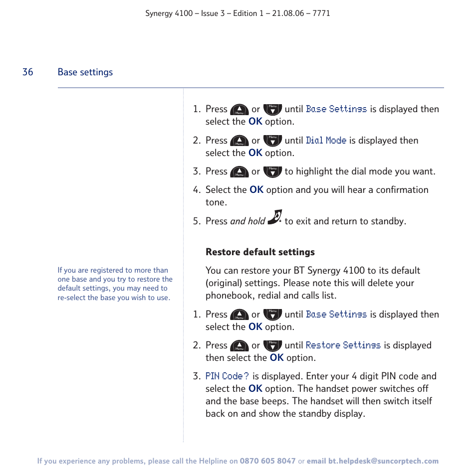 BT 4100 User Manual | Page 36 / 84