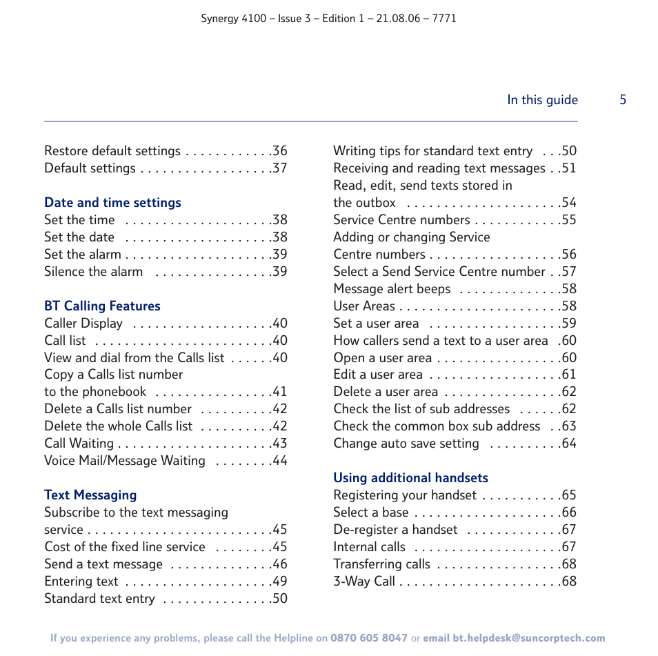 BT 4100 User Manual | Page 5 / 84