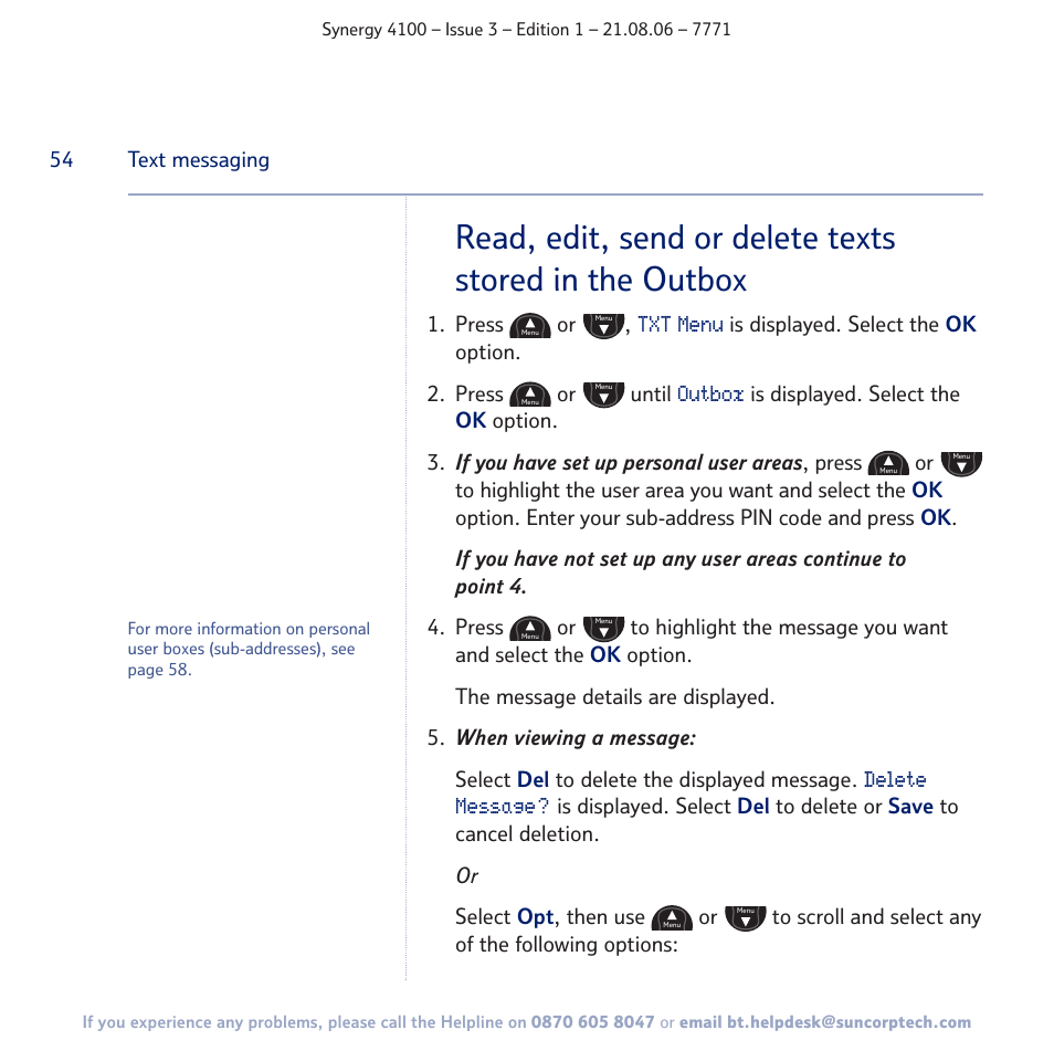 BT 4100 User Manual | Page 54 / 84