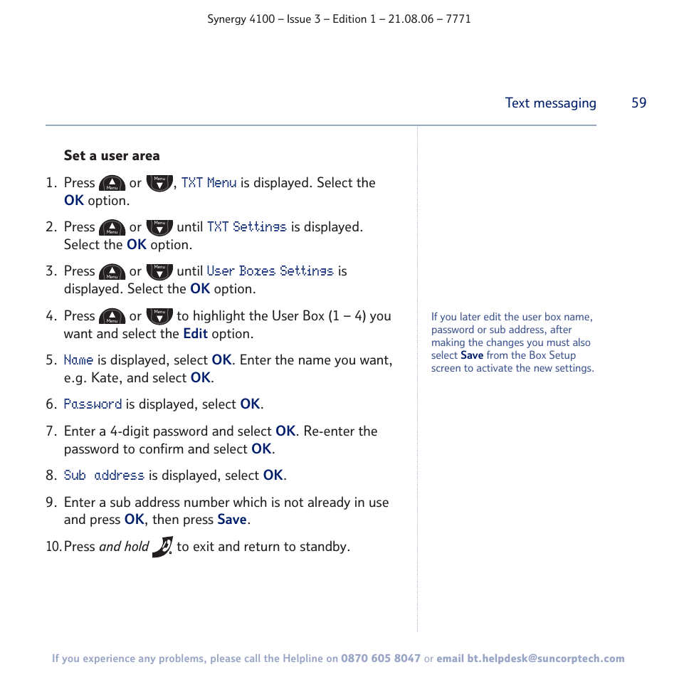 BT 4100 User Manual | Page 59 / 84