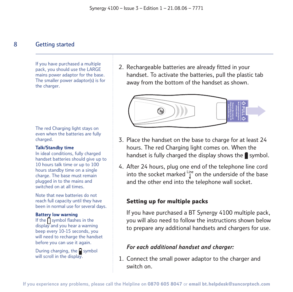 8getting started | BT 4100 User Manual | Page 8 / 84