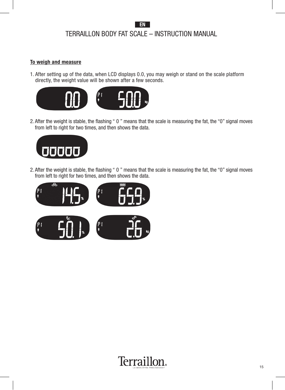 Terraillon body fat scale – instruction manual | Terraillon Pop Coach User Manual | Page 15 / 60