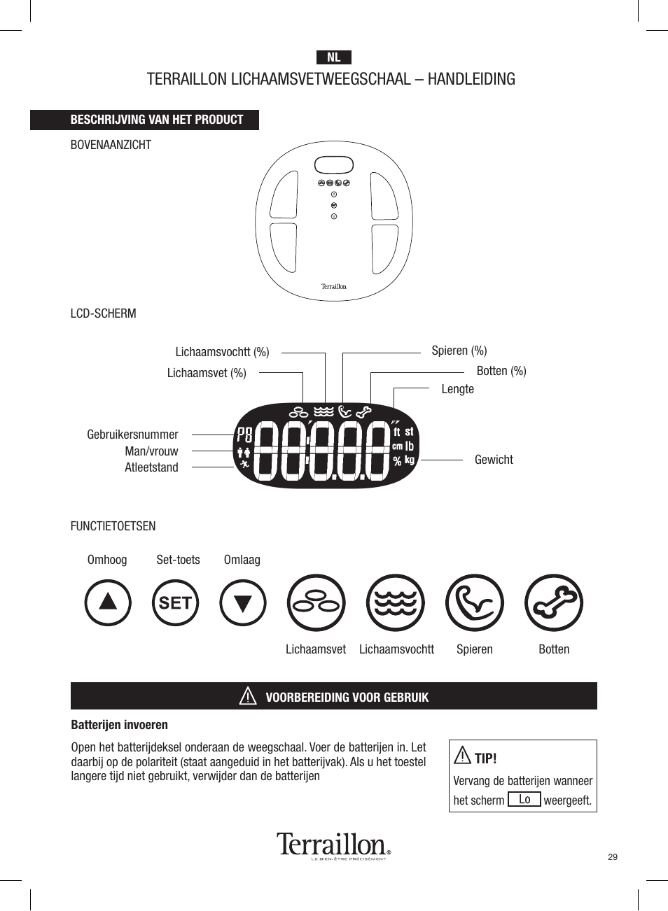 Terraillon lichaamsvetweegschaal – handleiding | Terraillon Pop Coach User Manual | Page 29 / 60