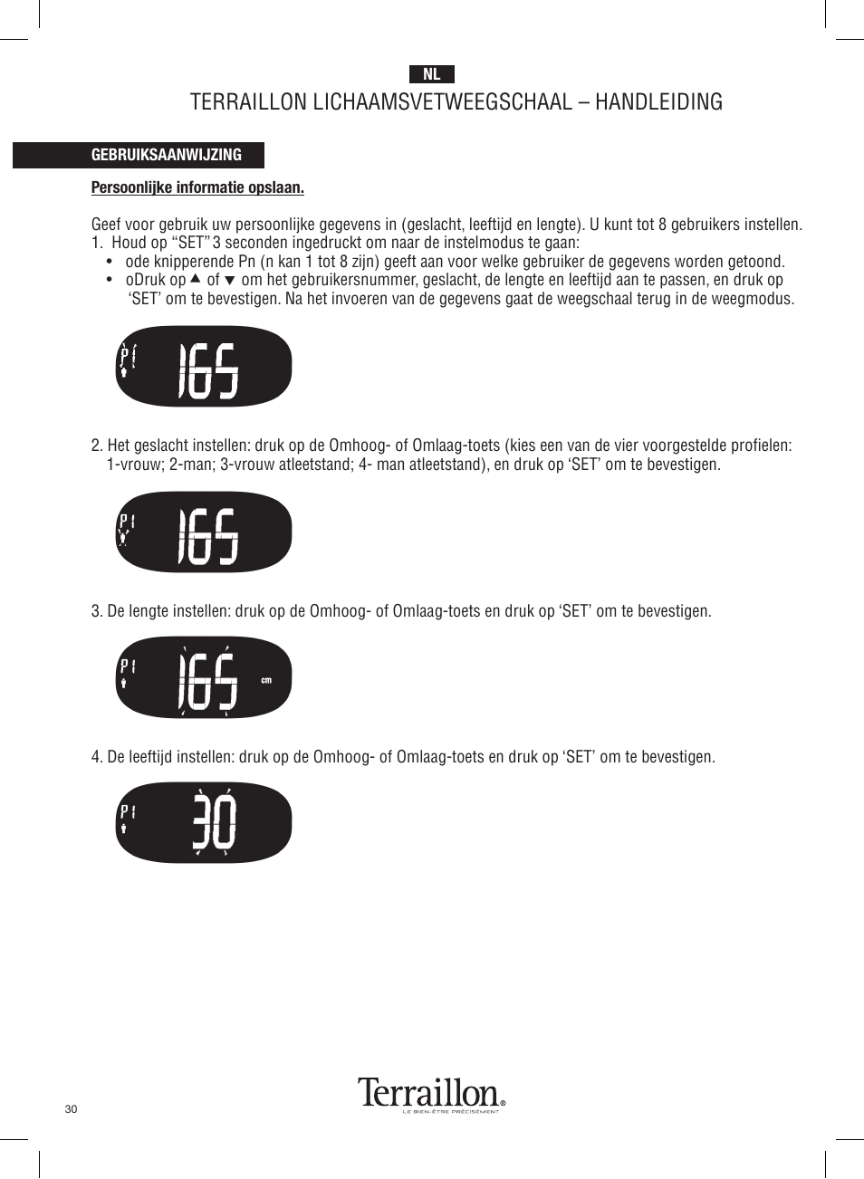 Terraillon lichaamsvetweegschaal – handleiding | Terraillon Pop Coach User Manual | Page 30 / 60