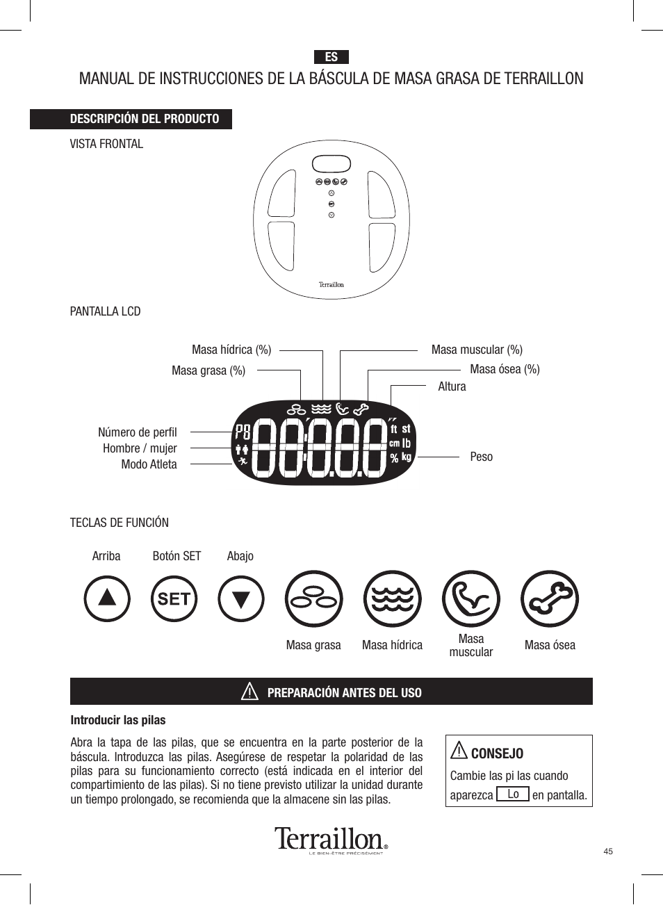 Terraillon Pop Coach User Manual | Page 45 / 60