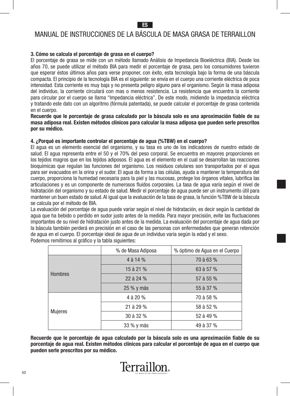 Terraillon Pop Coach User Manual | Page 50 / 60