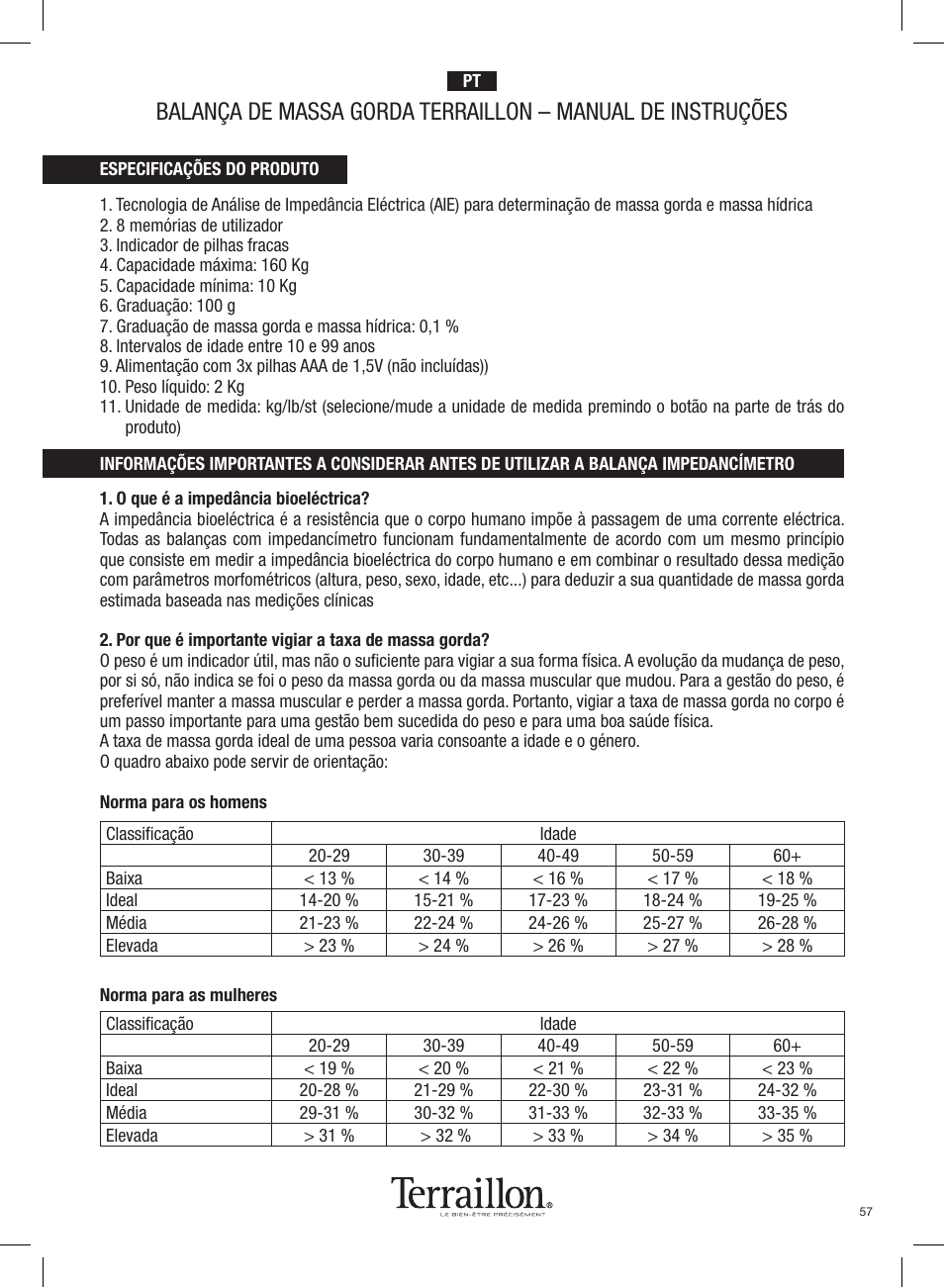 Terraillon Pop Coach User Manual | Page 57 / 60