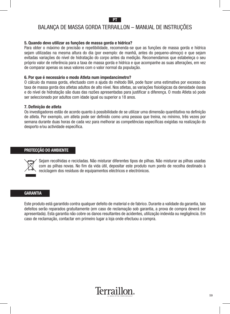 Terraillon Pop Coach User Manual | Page 59 / 60