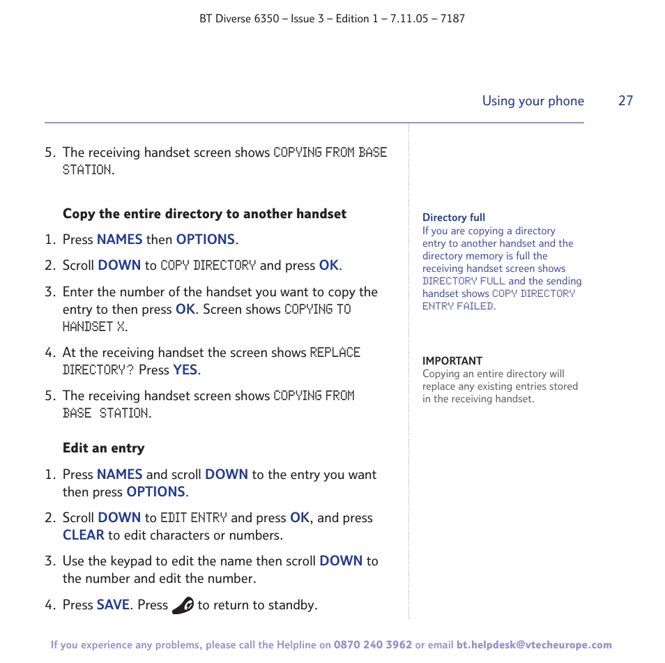 BT Diverse 6350 User Manual | Page 27 / 96