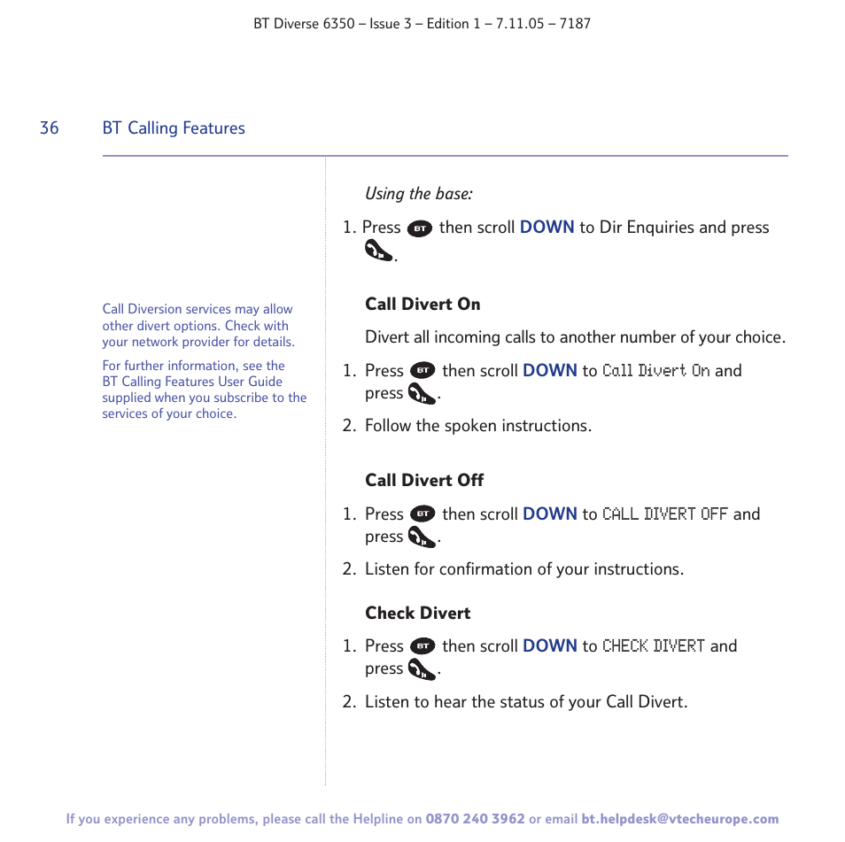 BT Diverse 6350 User Manual | Page 36 / 96