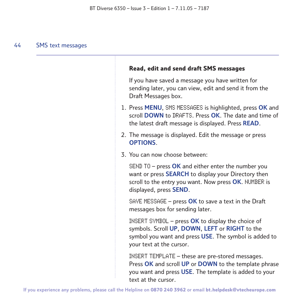 BT Diverse 6350 User Manual | Page 44 / 96