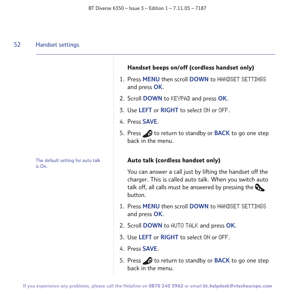 BT Diverse 6350 User Manual | Page 52 / 96