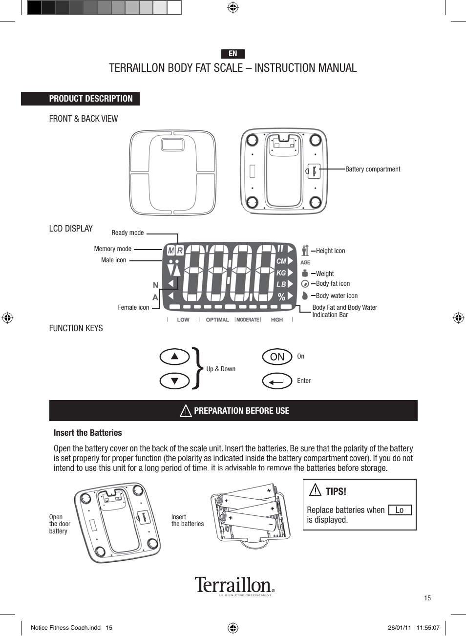 Terraillon body fat scale – instruction manual, Tips | Terraillon Fitness Coach Style User Manual | Page 15 / 64