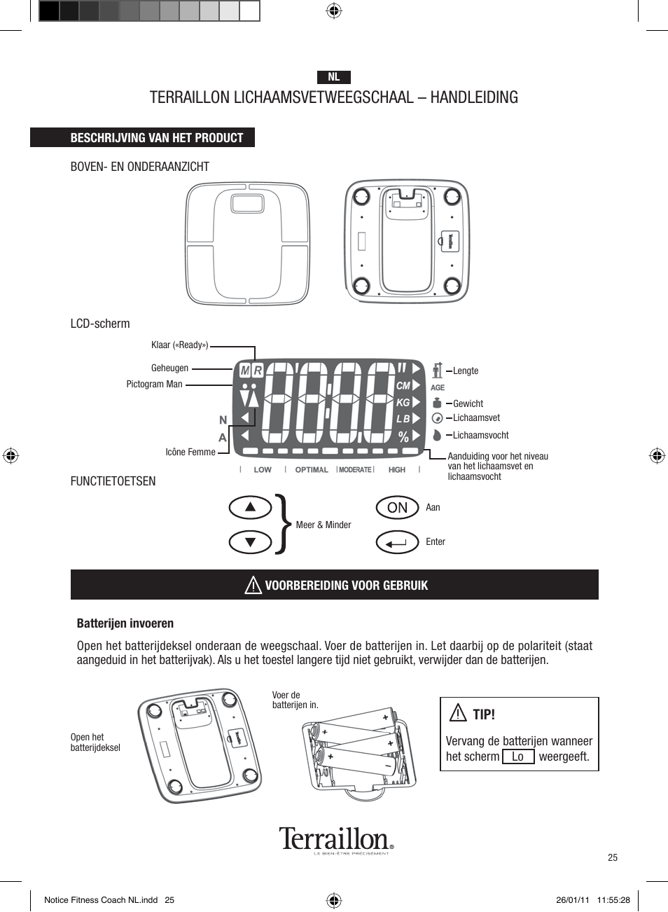 Terraillon lichaamsvetweegschaal – handleiding | Terraillon Fitness Coach Style User Manual | Page 25 / 64