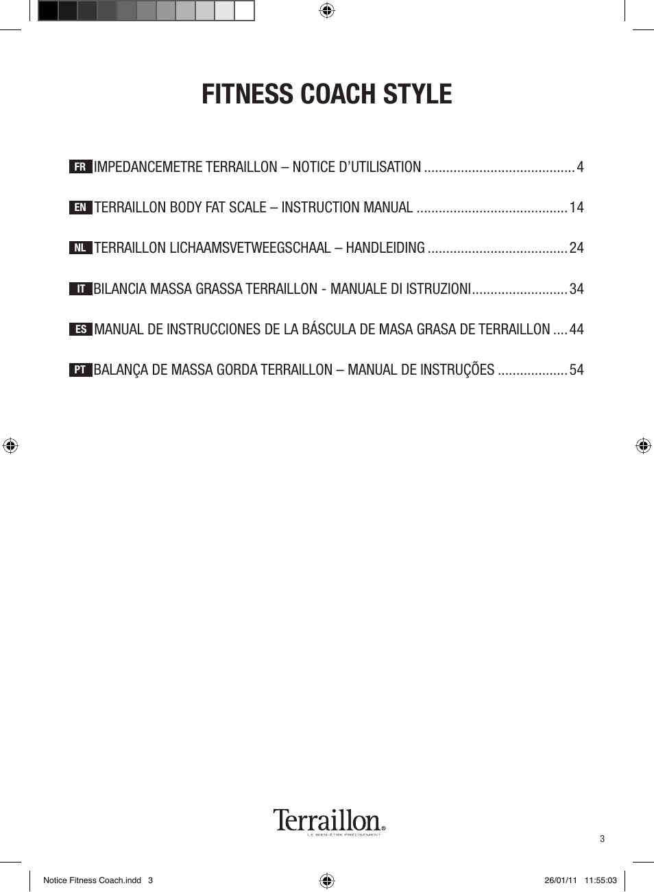 Fitness coach style | Terraillon Fitness Coach Style User Manual | Page 3 / 64