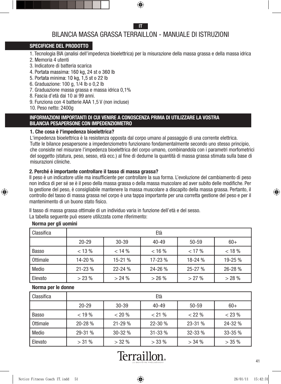 Terraillon Fitness Coach Style User Manual | Page 41 / 64