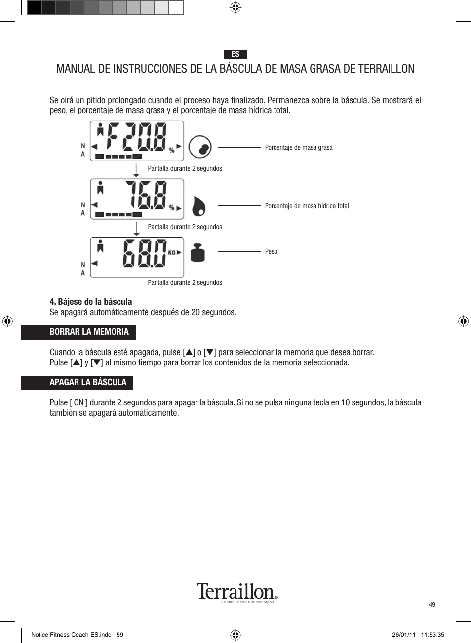 Terraillon Fitness Coach Style User Manual | Page 49 / 64